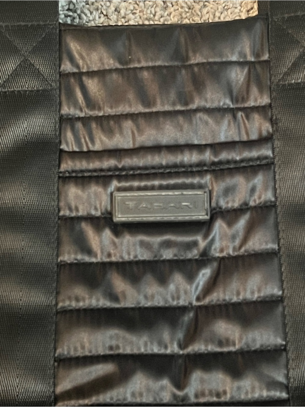 Tahari Black Quilted Tote Bag with Double Straps - Picture 3 of 8